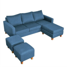 💎Sofa Sillon Esquinero Clarenc + 3 Puff Lino