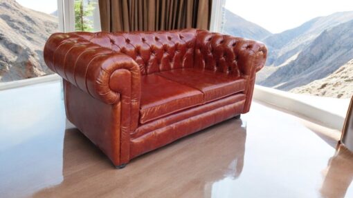 Sillón Chesterfied Dos Cuerpos Cuero 100% Vacuno
