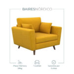 Sillón Sofá Nórdico Vintage Dymas 1 Cuerpo Pana Antimancha